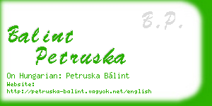 balint petruska business card